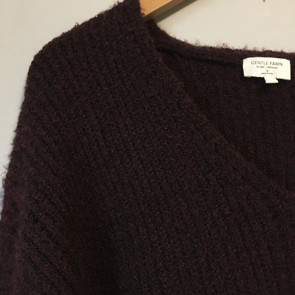 Gentle Fawn Hartley Textured Knit Sweater | Merlot Burgundy | Size Small - Picture 6 of 16